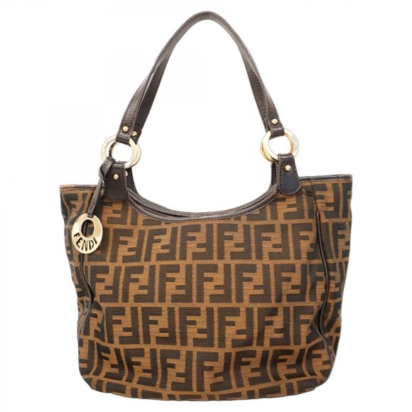 Fendi Zucca nylon canvas tote bag, brown, for women - Picture 1 of 14